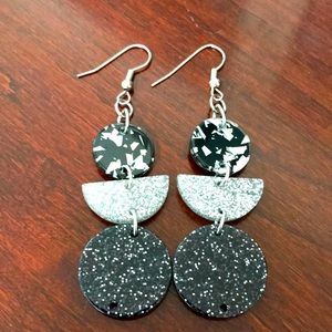 Silver sparkly earrings